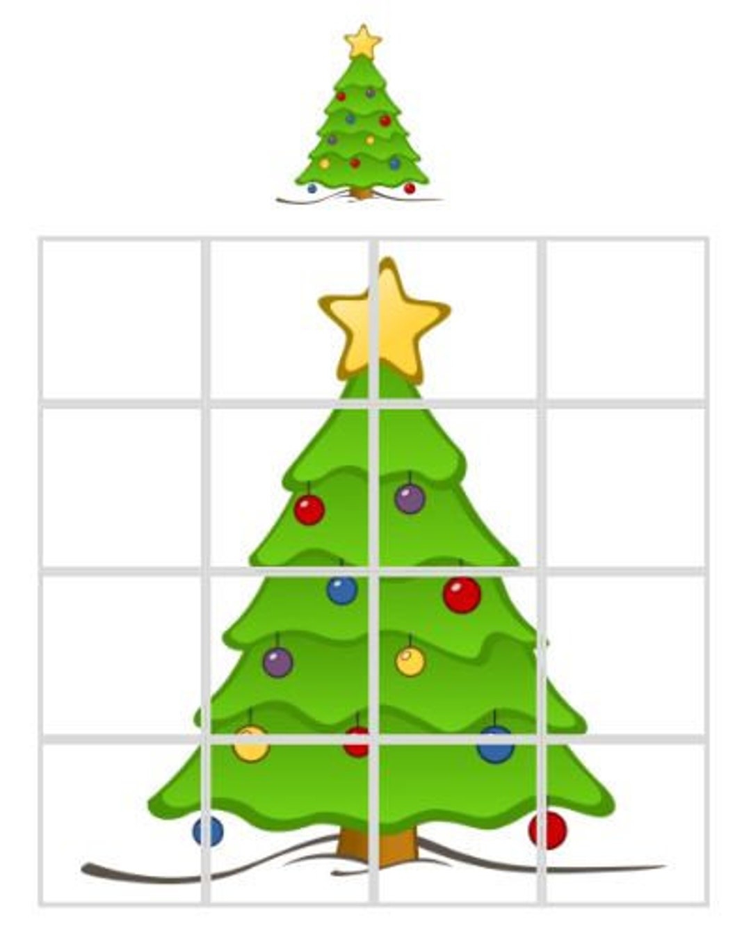 Christmas Tree Printable Jigsaw Puzzle 16 Piece Jigsaw Jigsaw Puzzle For Kids Instant Download Etsy