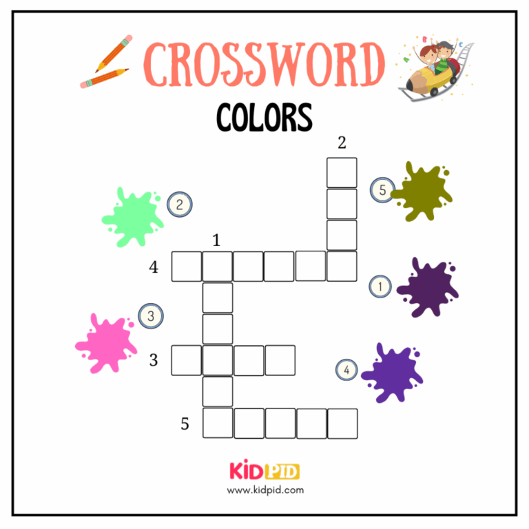 Colors Crosswords Worksheet For Grade 3 Kidpid