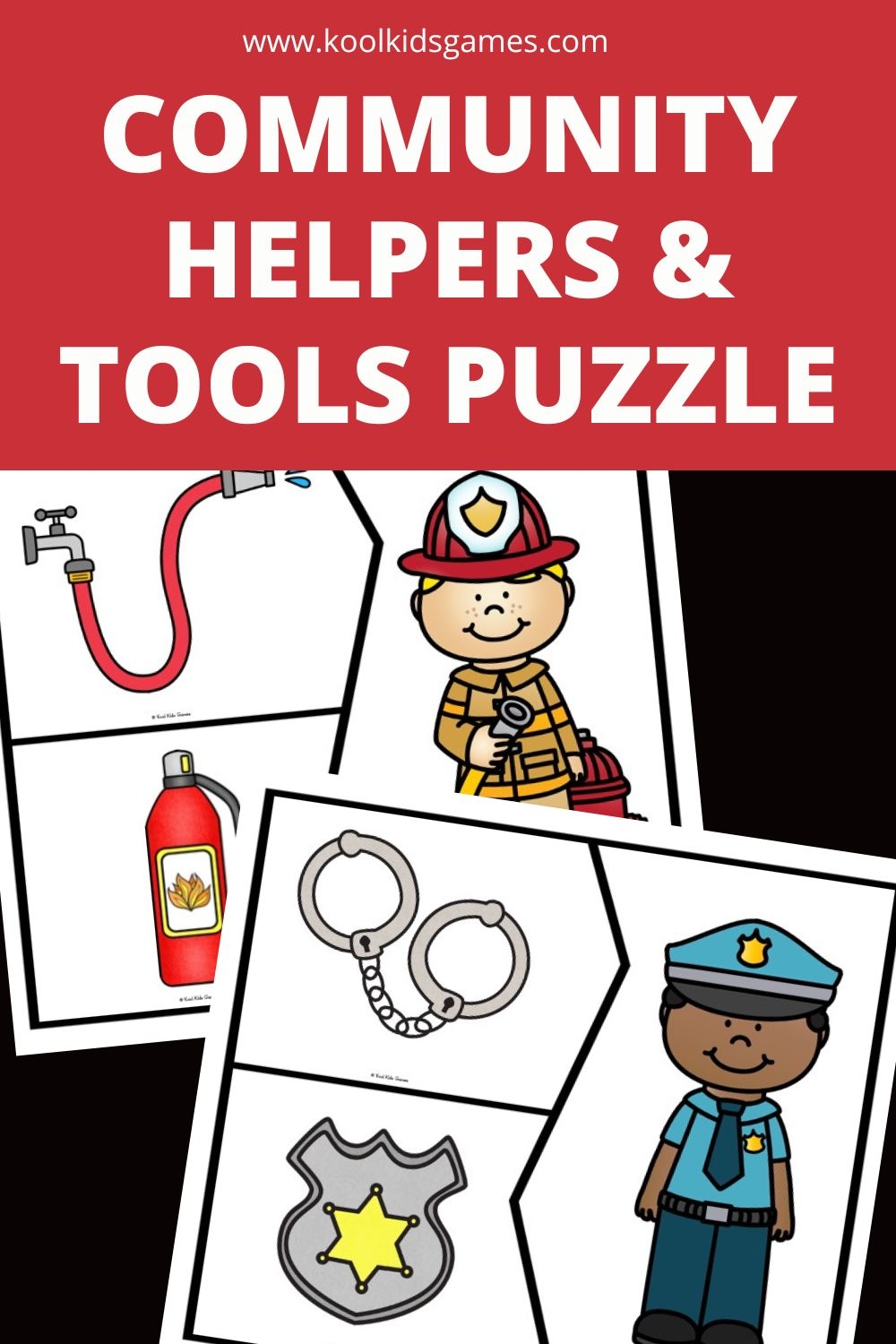 Community Helpers And Their Tools 3 Piece Puzzles Kool Kids Games