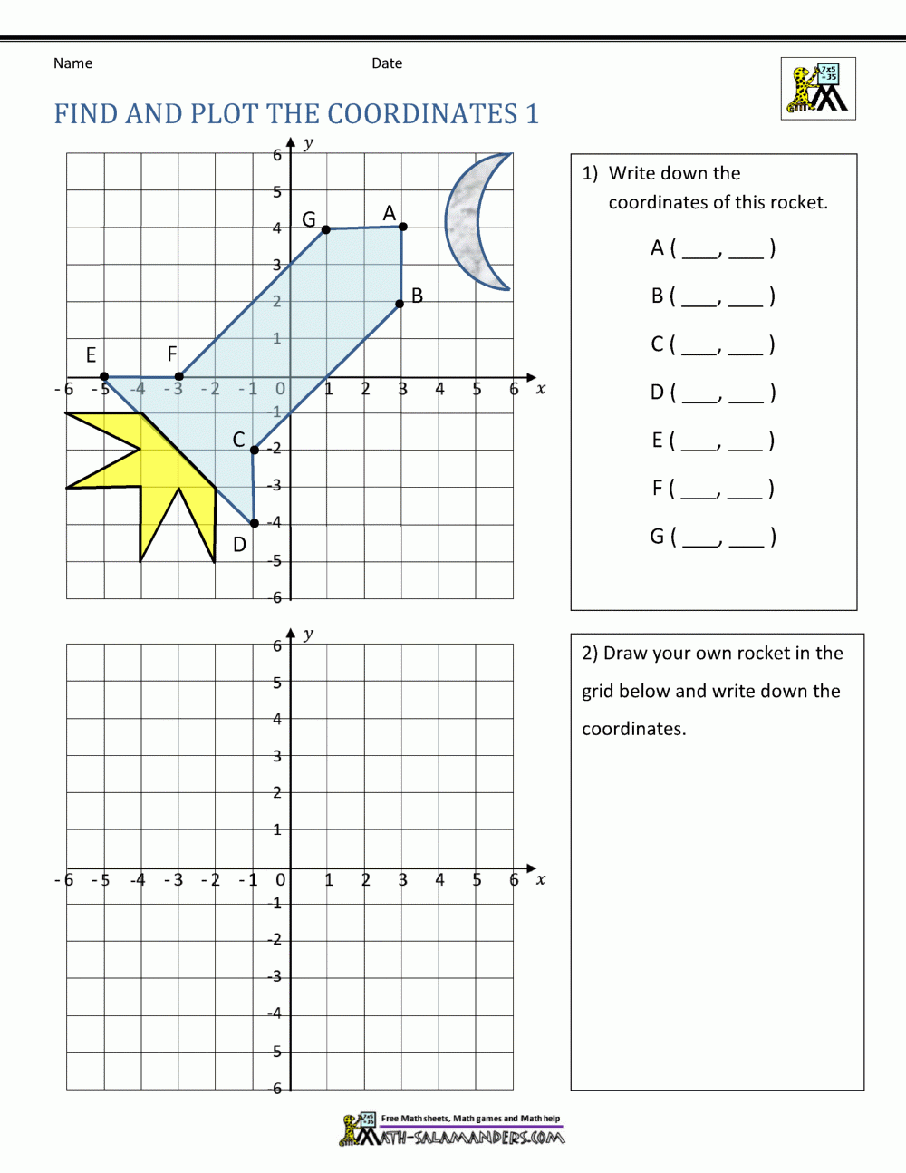 Coordinate Grid Puzzle Worksheets Free