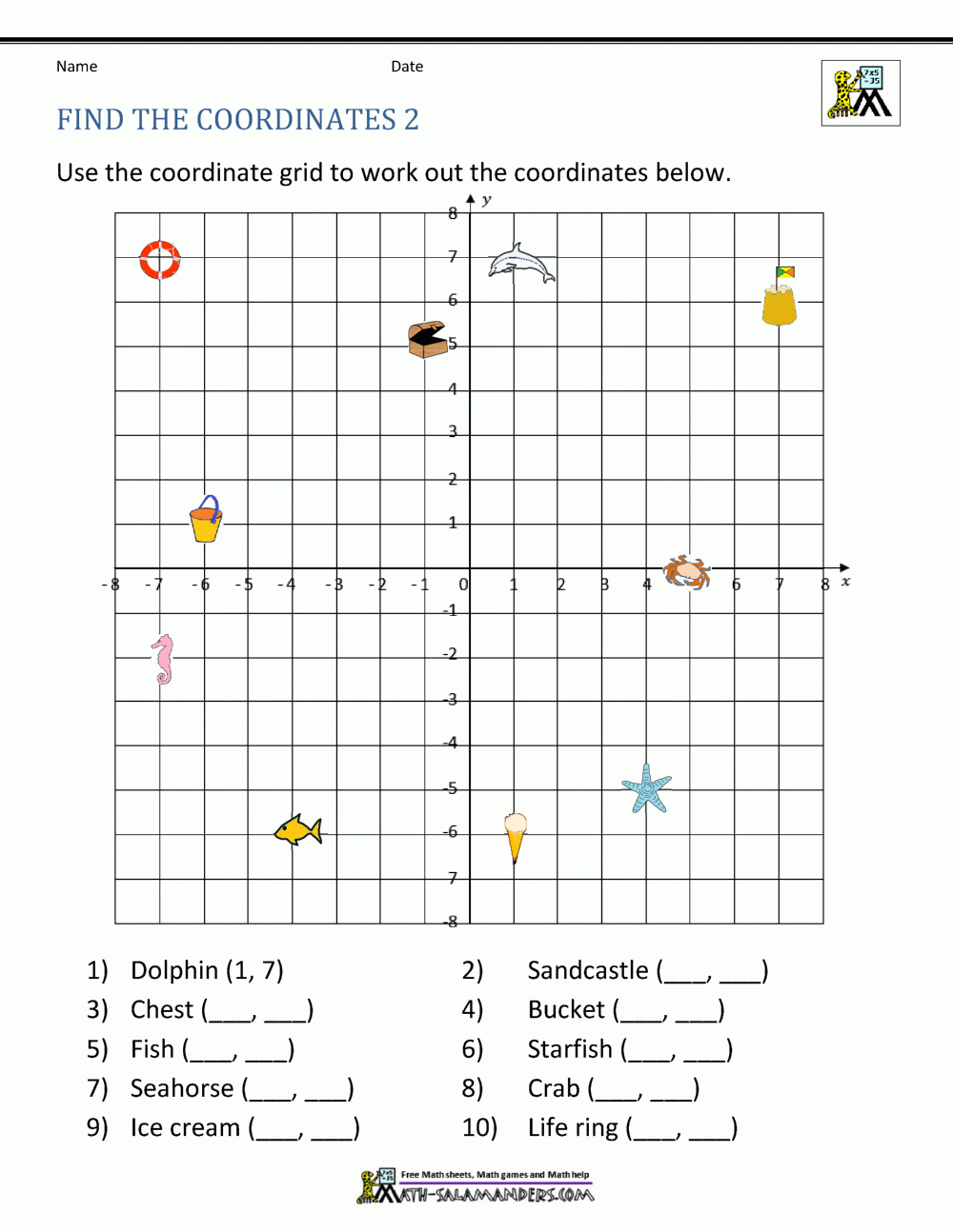 Graphing Puzzles Printable Worksheets