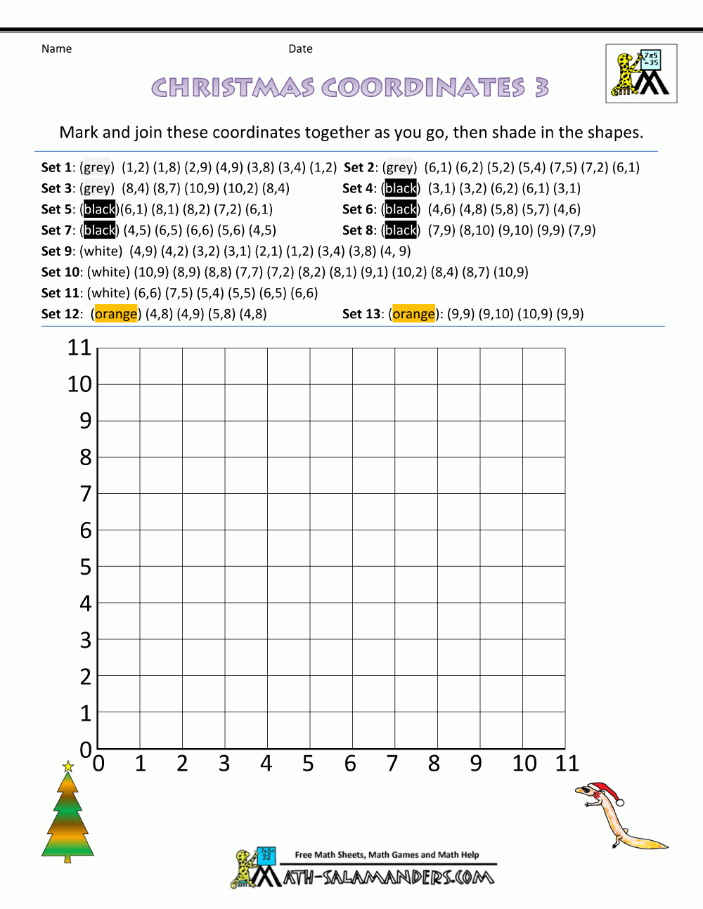 Coordinate Worksheets