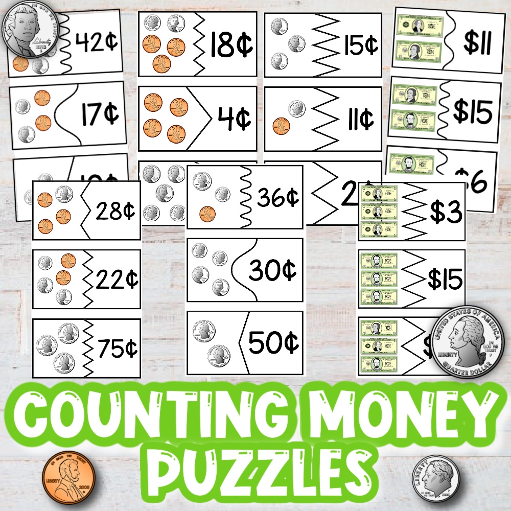 Counting Money Puzzle Pack