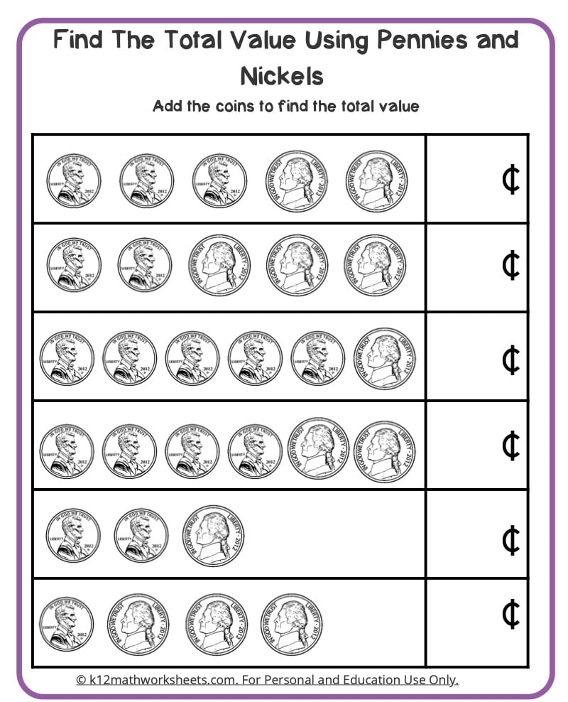 Money Puzzles Worksheets