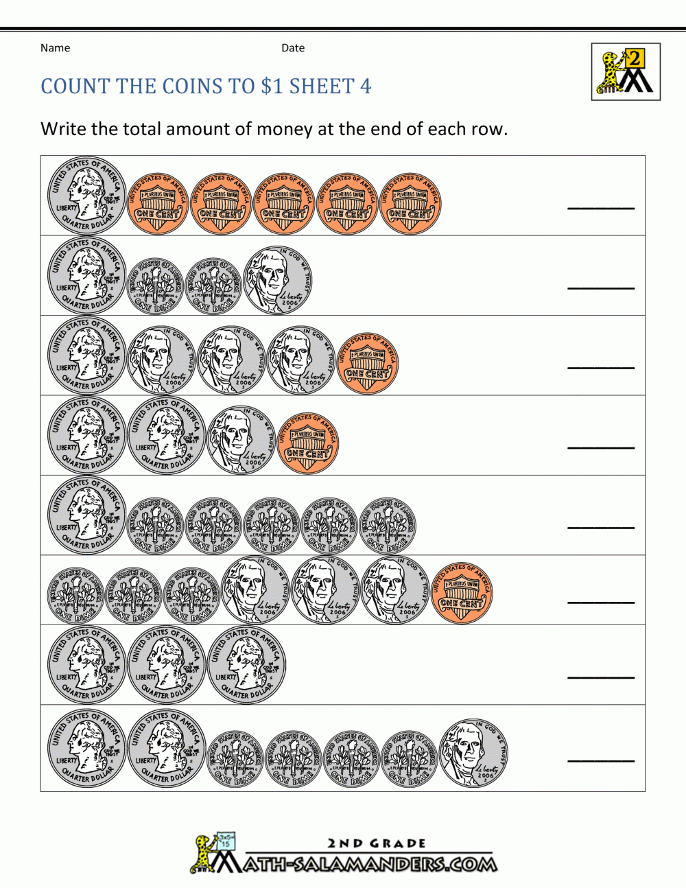 Counting Money Puzzle Worksheets