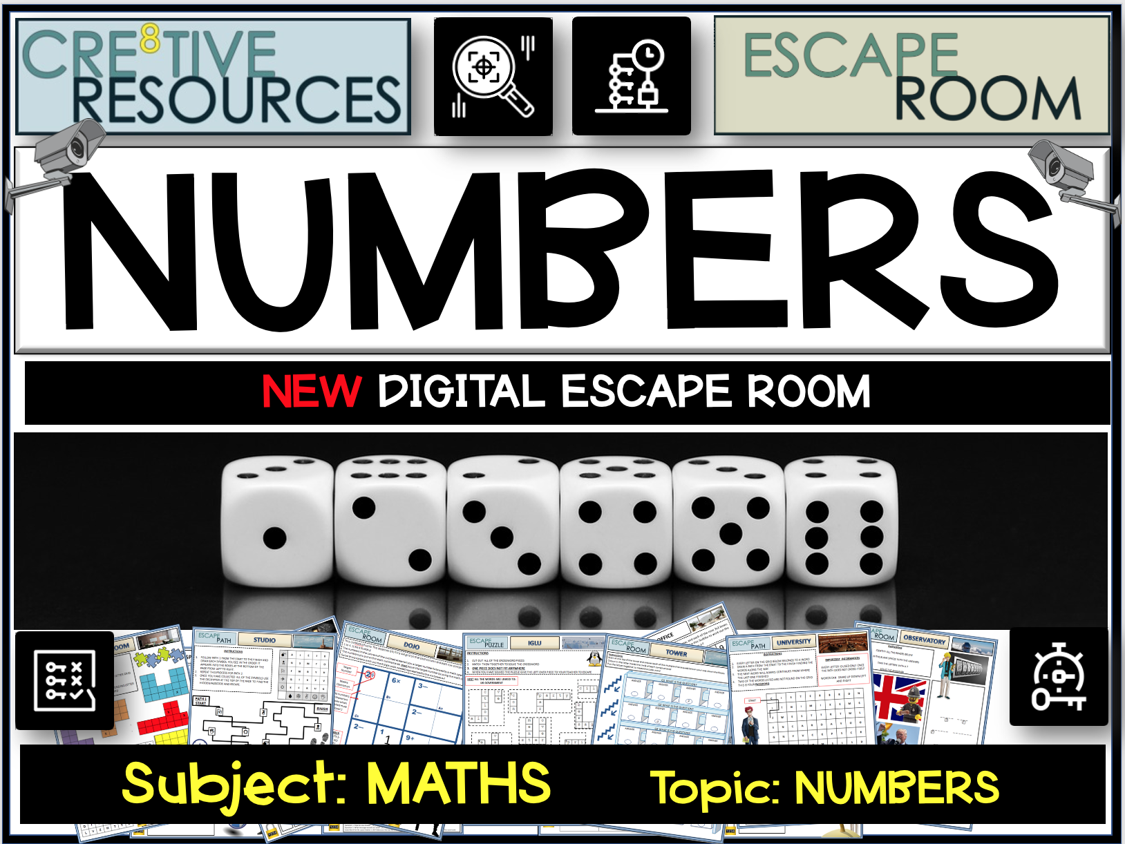 Cre8tive Resources Maths Escape Room Numbers KS3