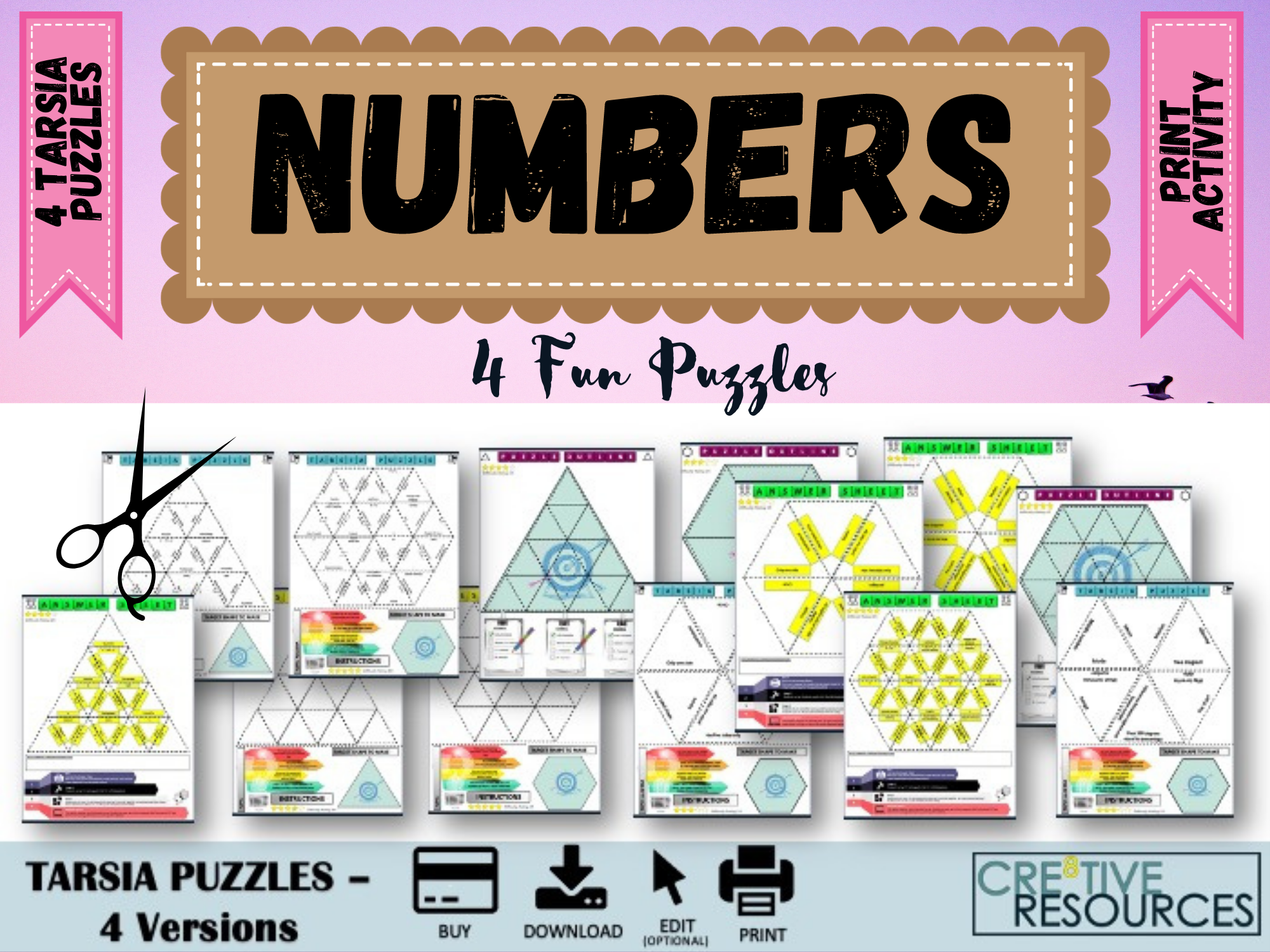 Cre8tive Resources Numbers And Sets Printable Puzzles