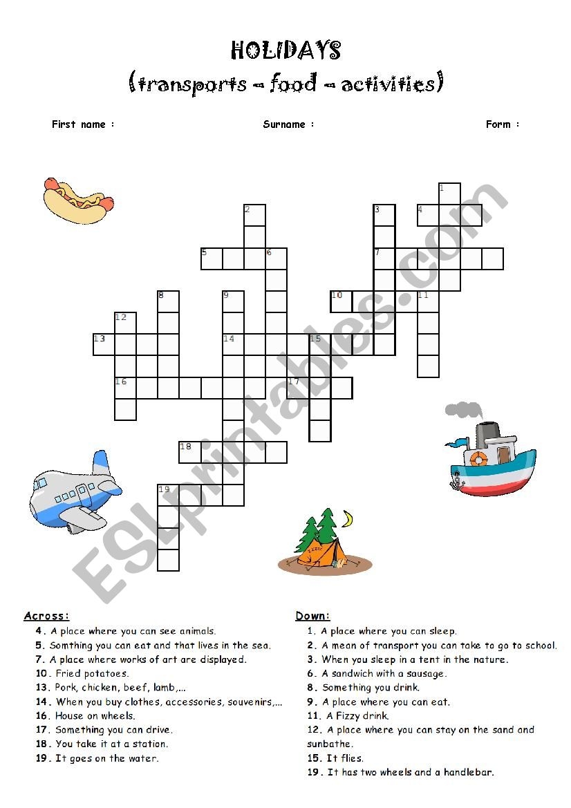Holiday Puzzle Worksheets