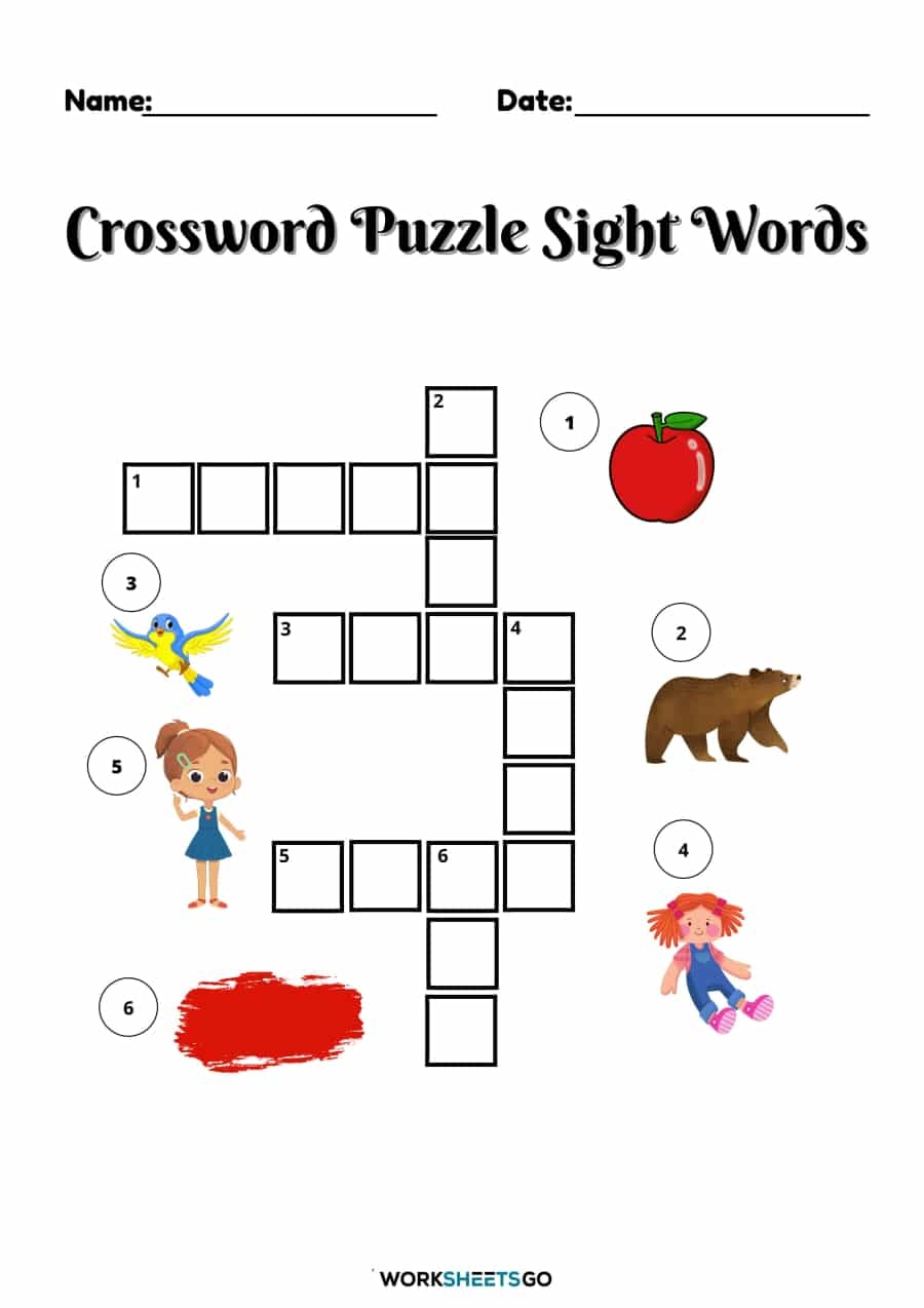 5th Grade Crossword Puzzles Worksheets