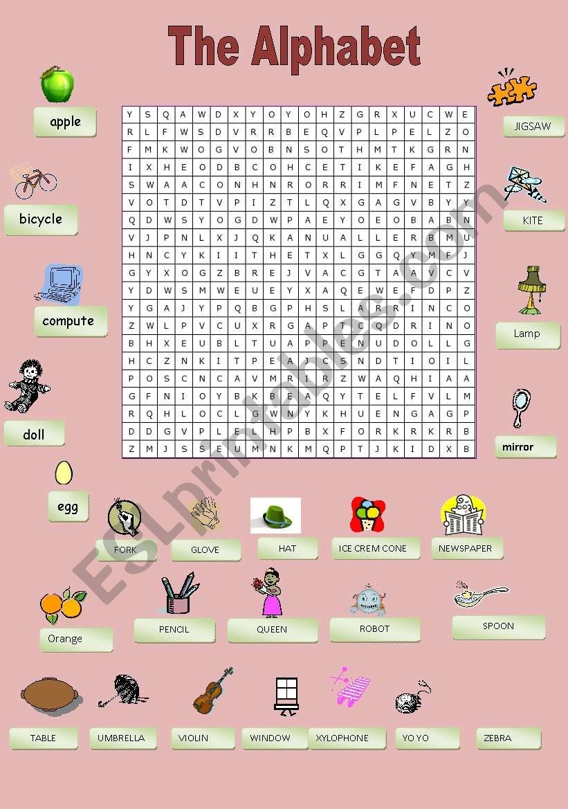 Crossword Puzzle THE ALPHABET ESL Worksheet By Ximealex