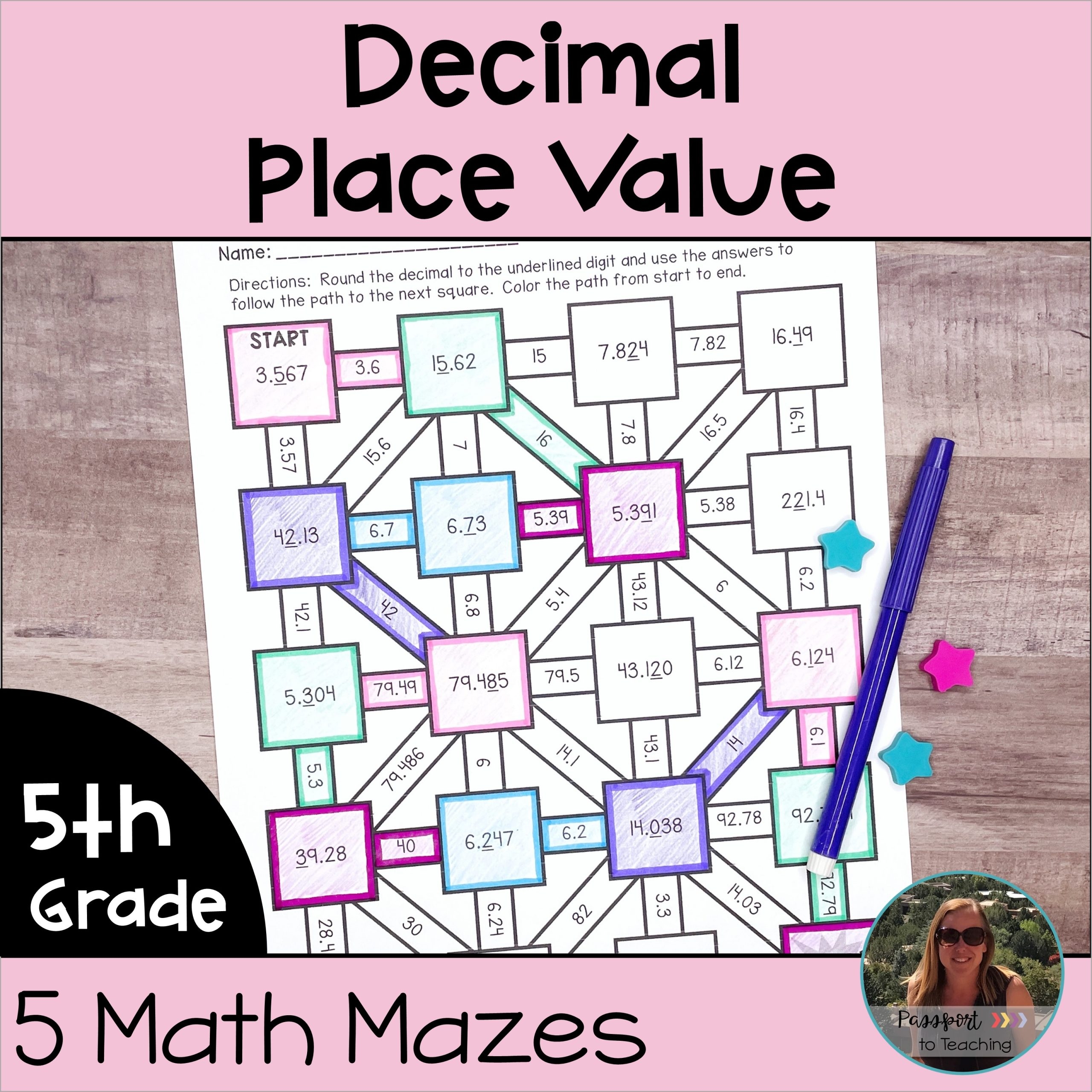 Decimal Place Value Puzzles Worksheets