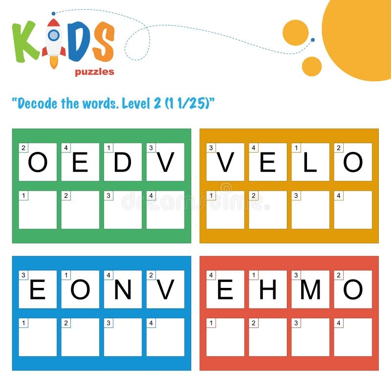 Kids Decoding Puzzle Worksheets