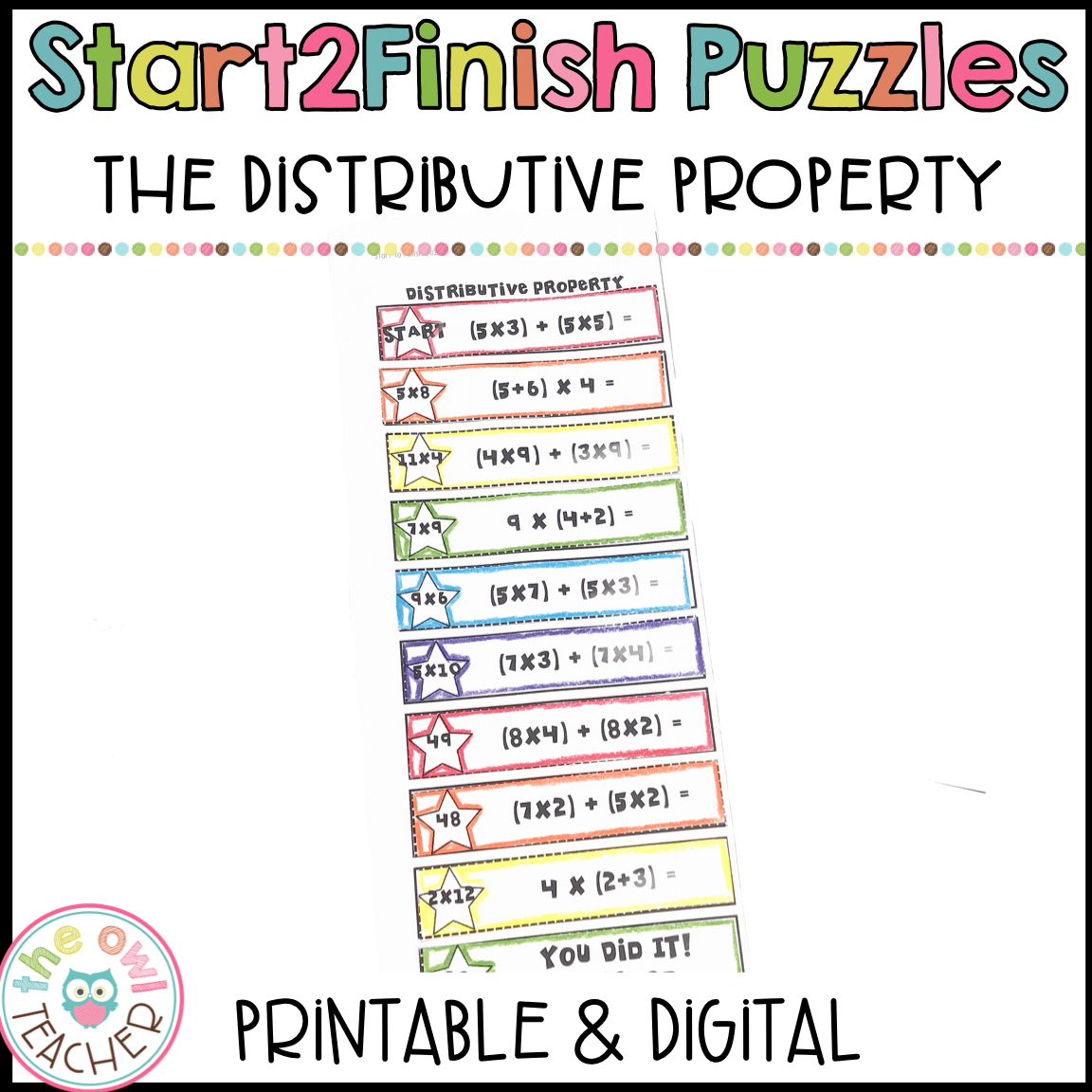 Distributive Property Start2Finish Printable U0026 Digital Google 