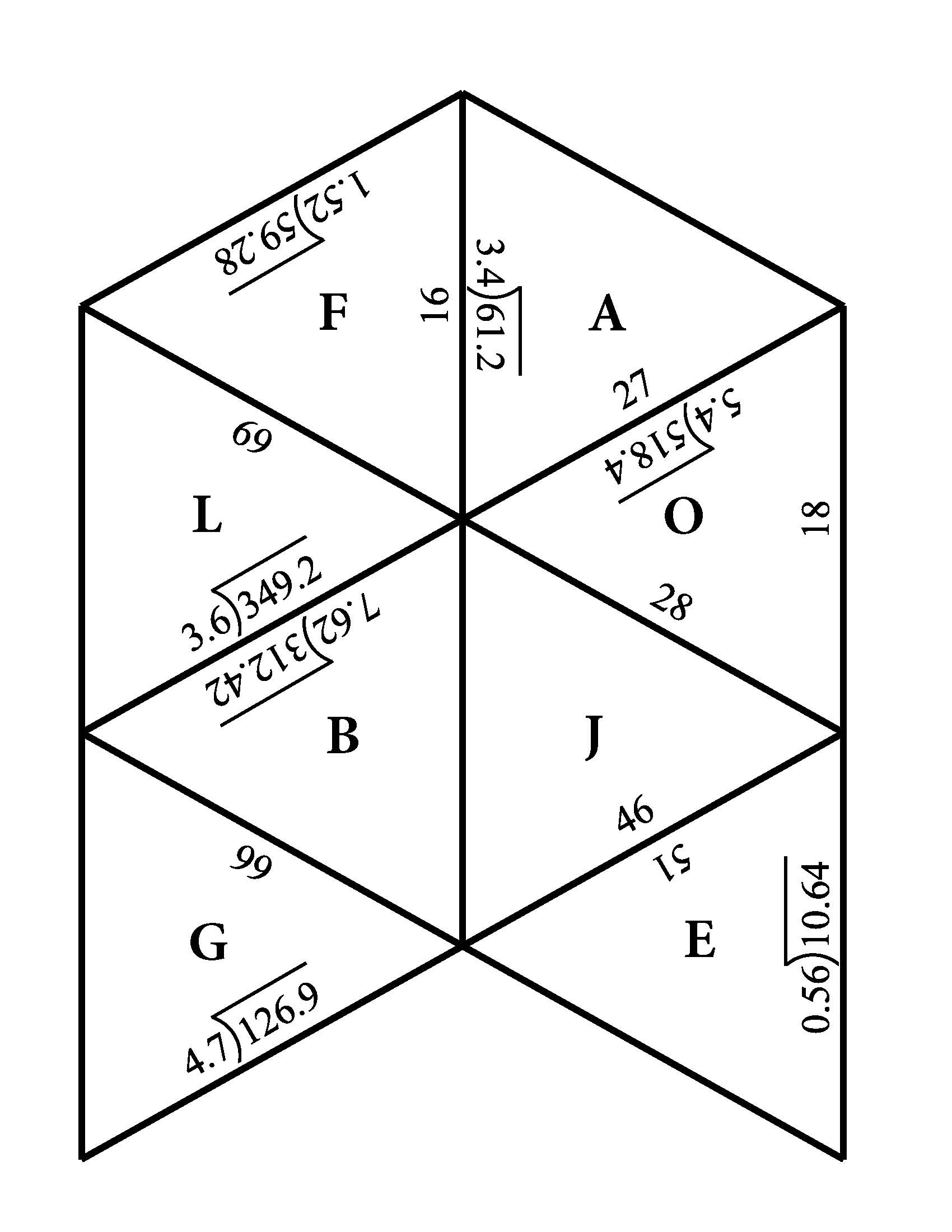Dividing Decimals Tarsia Puzzle