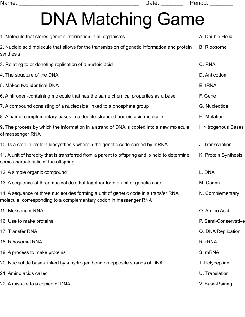 Dna Puzzles Worksheets