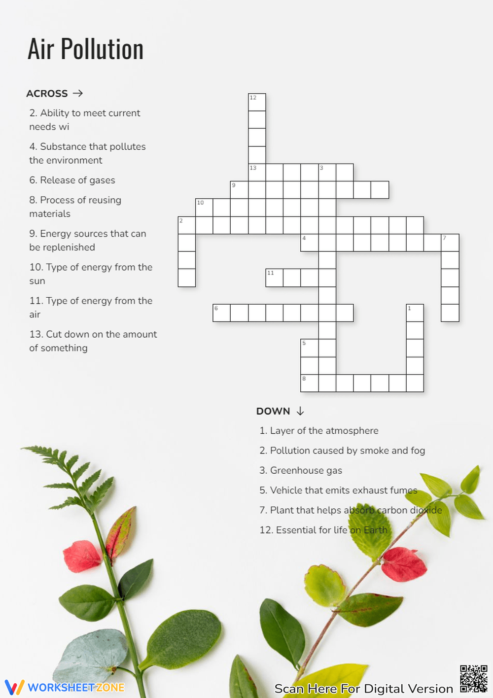 Earth Day Crossword Puzzle Worksheets 2025