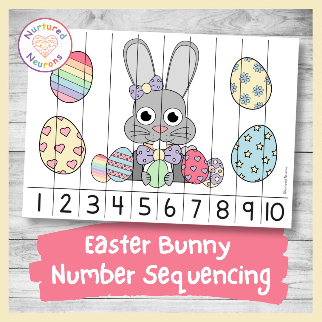Easter Bunny Number Sequencing Puzzle 1 10 Printable PDF Nurtured Neurons