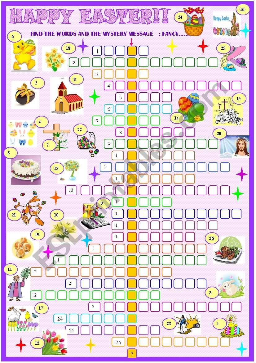 Easter Crossword Puzzle ESL Worksheet By Spied d aignel