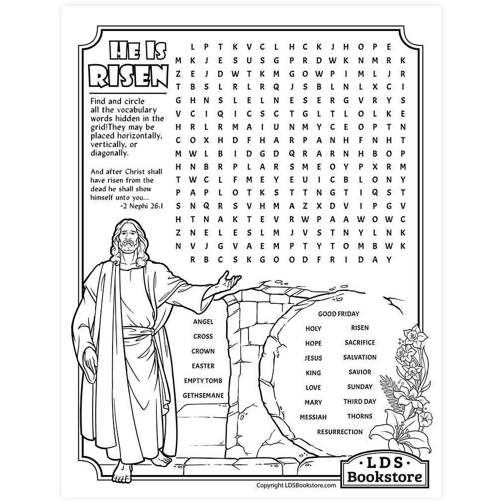 Easter Crosswords Activity Page Printable