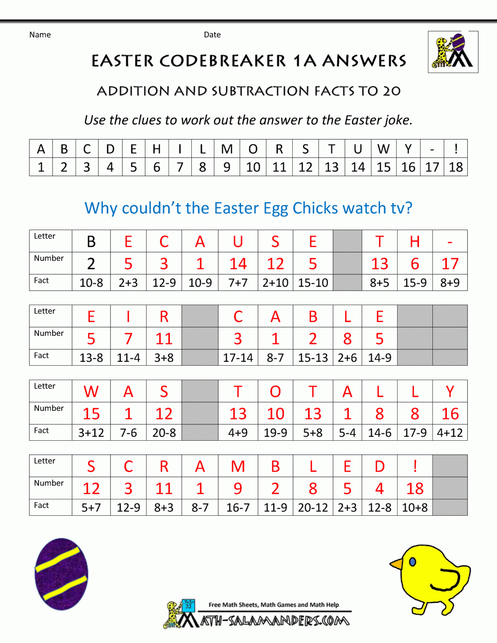 Easter Worksheets For Kids