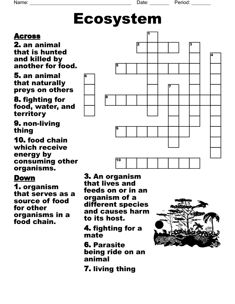 Ecology Crossword Puzzle WordMint