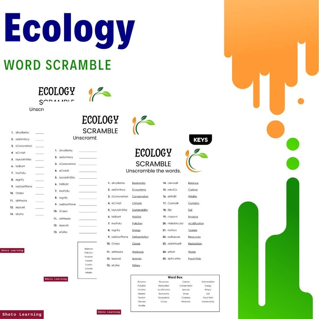 Ecology Crossword Worksheets Fun Environmental Learning Tool