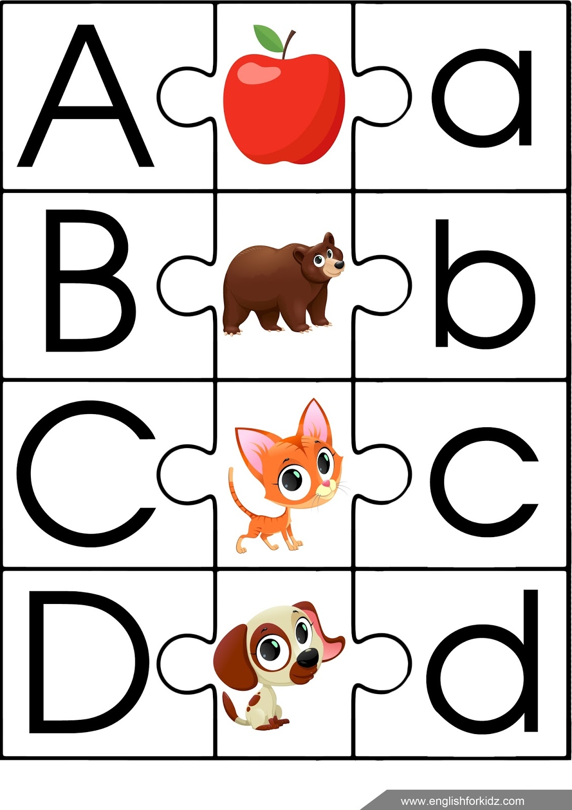 English For Kids Step By Step ESL Game Alphabet Puzzle Worksheets Library