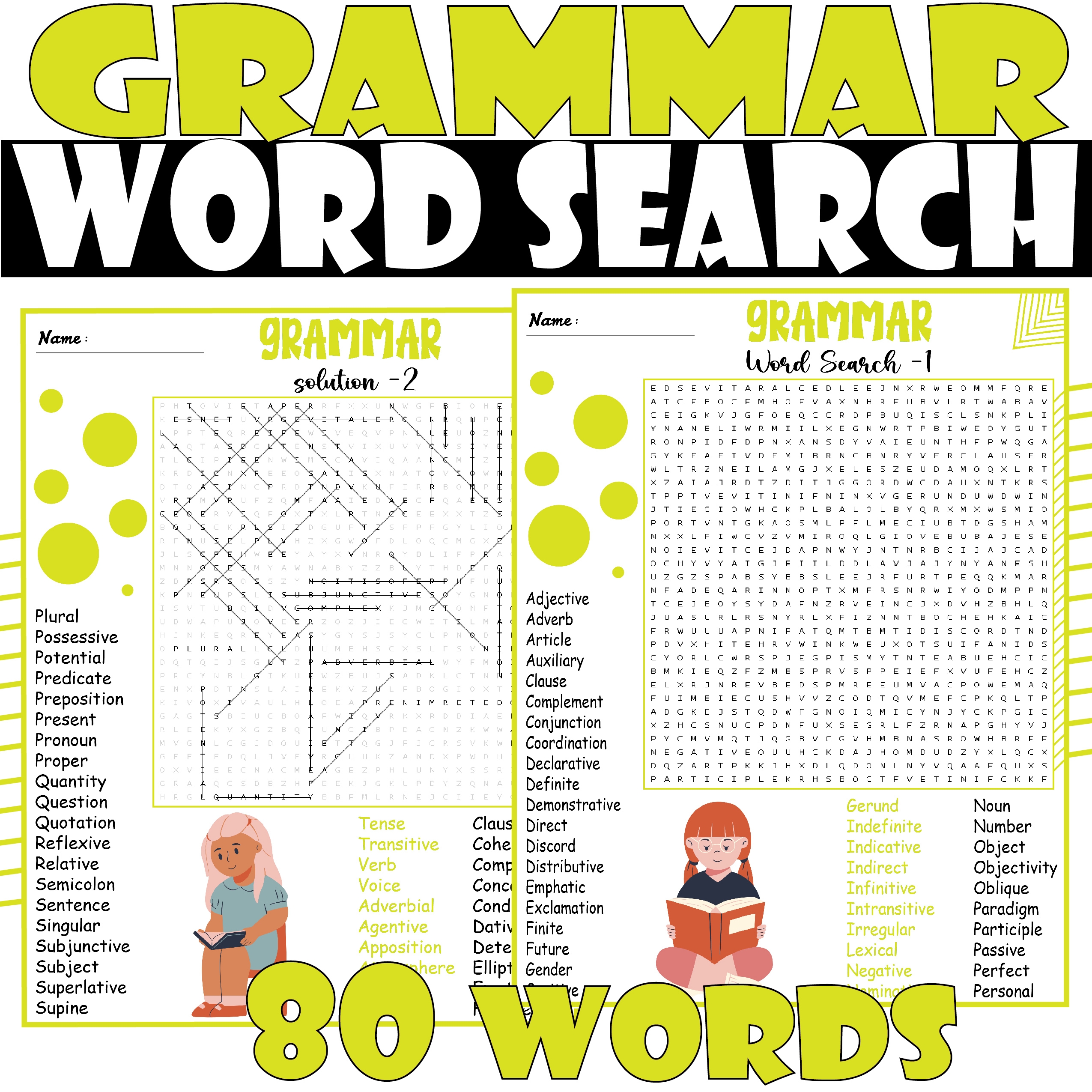 English Grammar Puzzles Worksheets