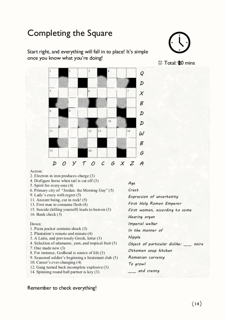 Enigmatic Puzzle Completing The Square Puzzling Stack Exchange