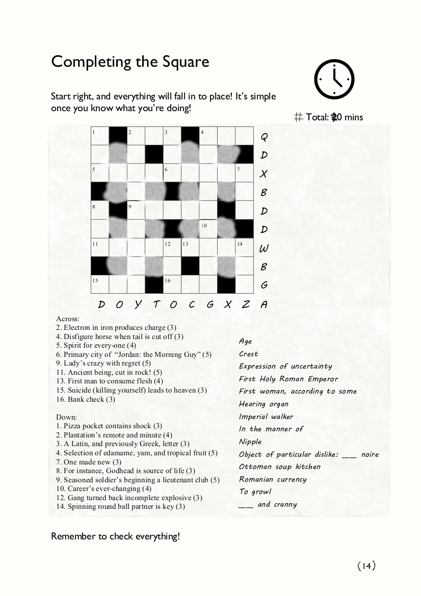 Enigmatic Puzzle Completing The Square Puzzling Stack Exchange