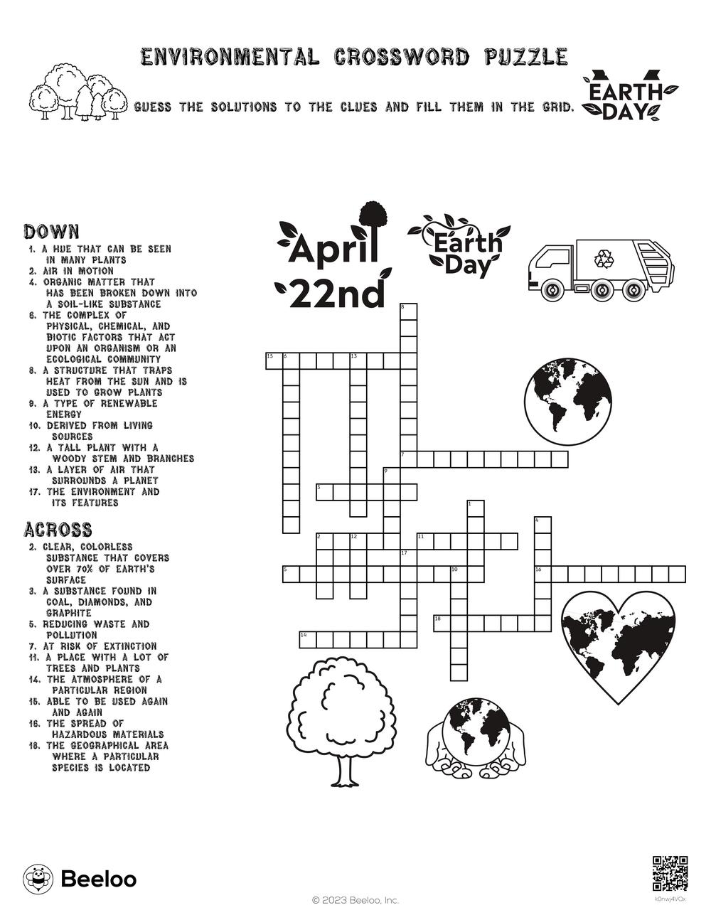 Air Pollution Crossword Puzzle Worksheets Answers