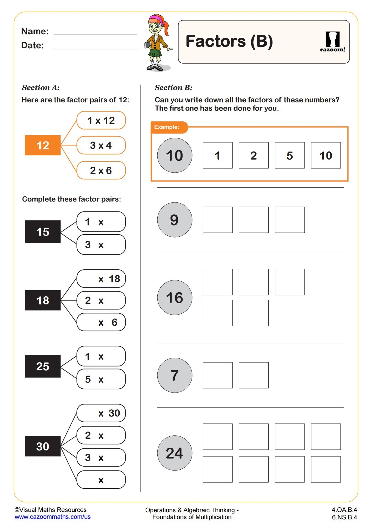 Factor Puzzle Worksheets 3rd Grade