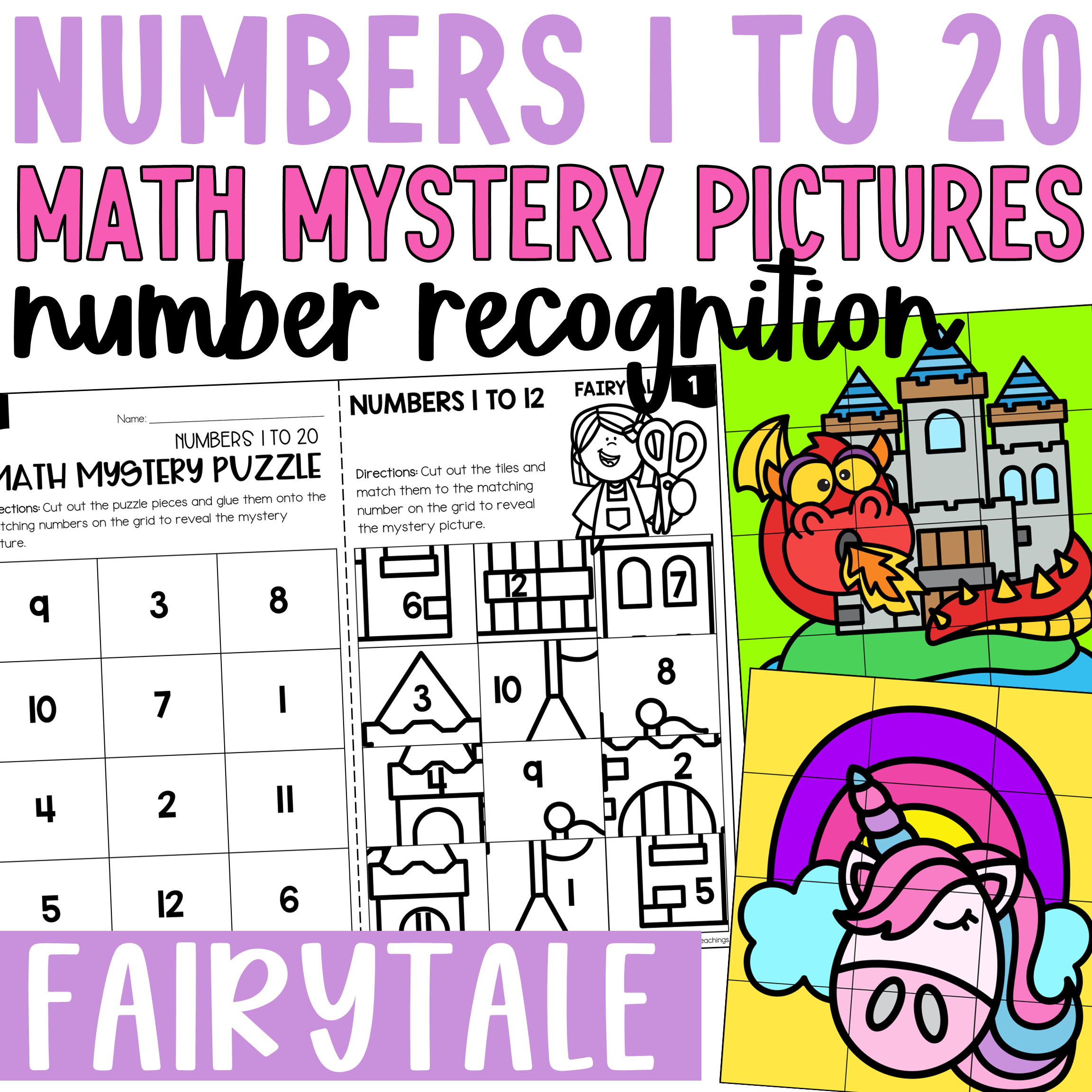 Fairytale Numbers To 20 Worksheets Mystery Puzzles Fairytale 