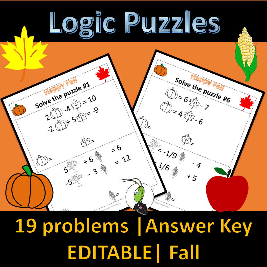 Fall Themed Systems Of Equations Logic Puzzles Made By Teachers