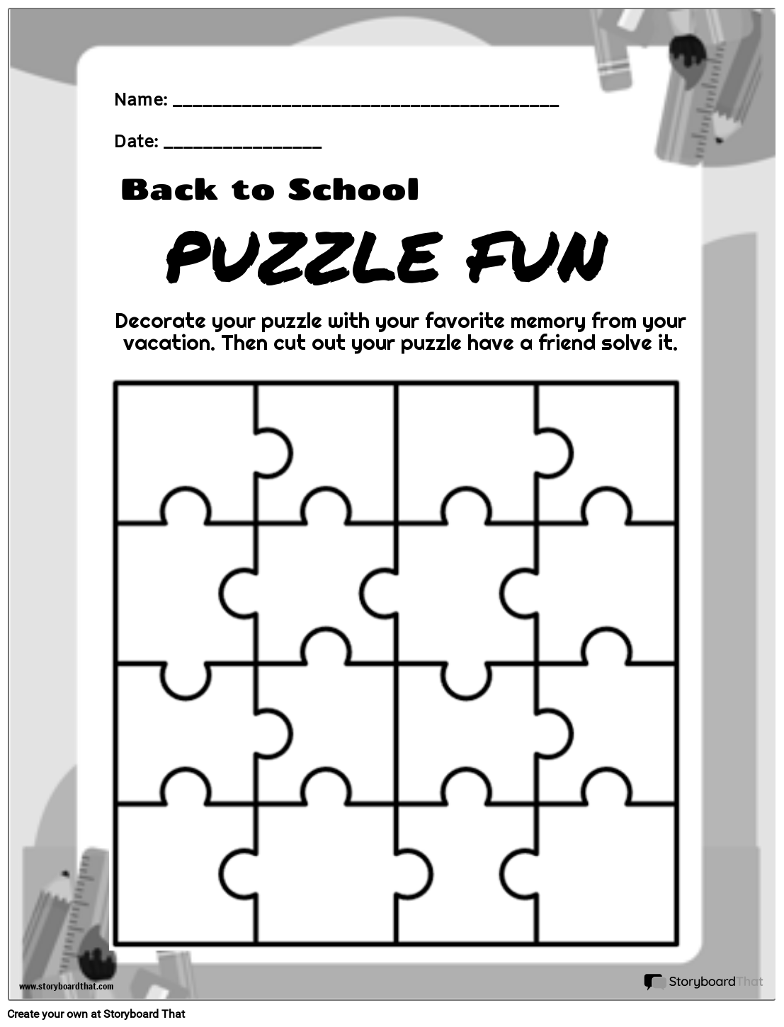 First Day Of School Templates Back To School Worksheets