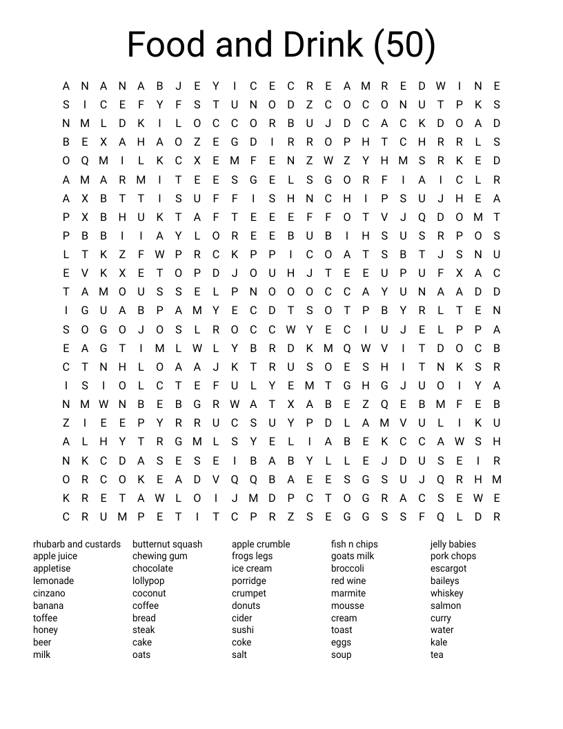 Hard Word Search Puzzle Worksheets