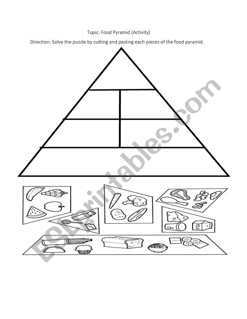 Food Pyramid ESL Worksheet By Amnarehman34