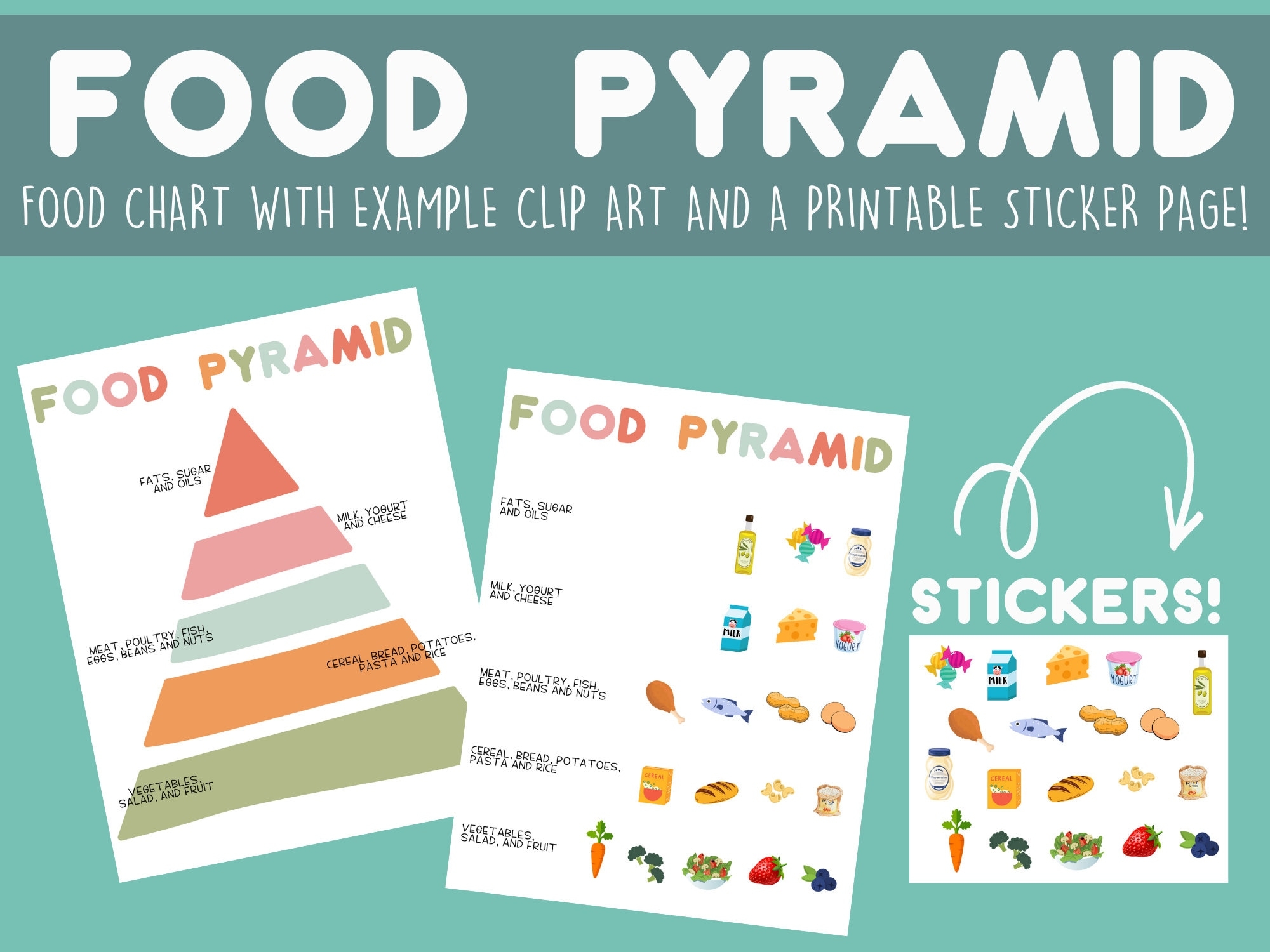 Food Pyramid Puzzle Worksheets