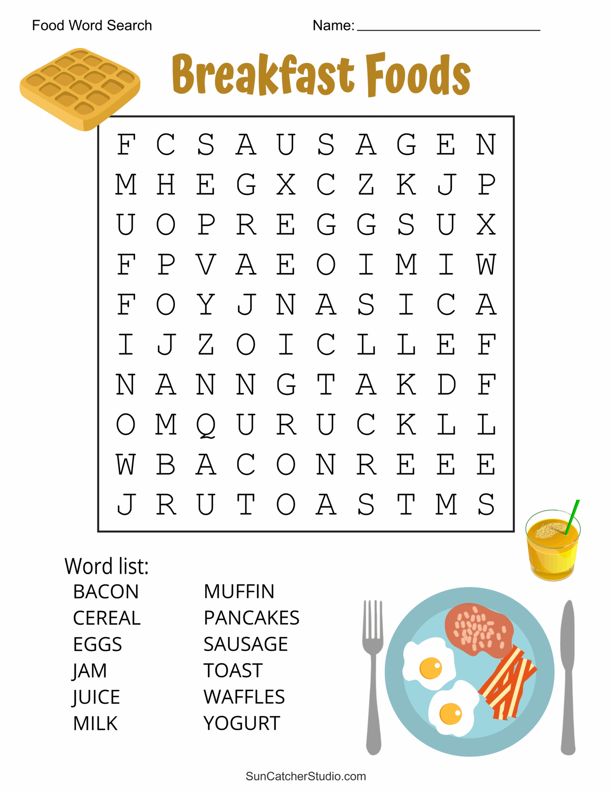 Food Word Search Free Printable Puzzles Free Printables
