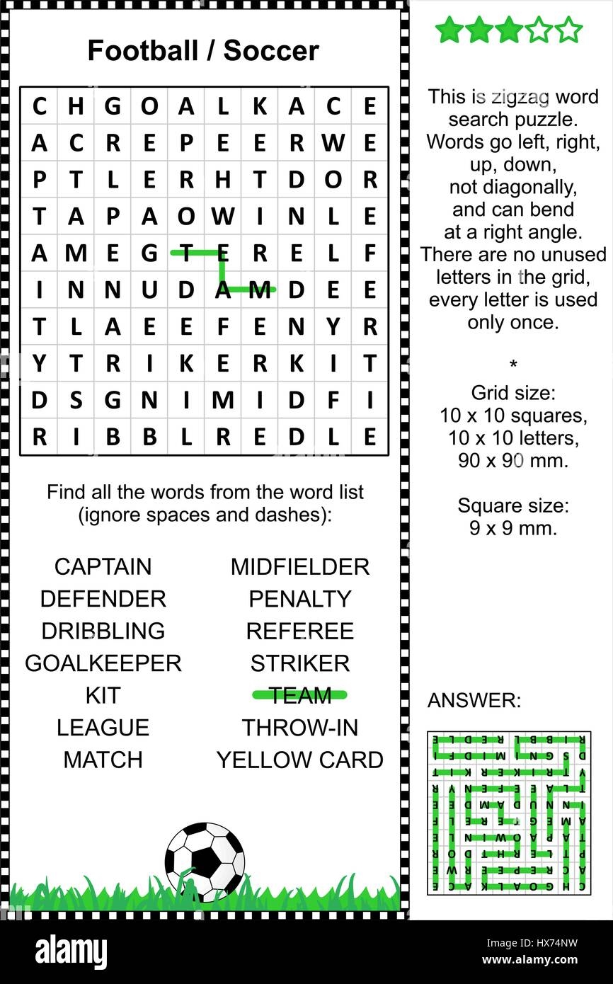 Football soccer Themed Word Search Puzzle suitable Both For Worksheets Library