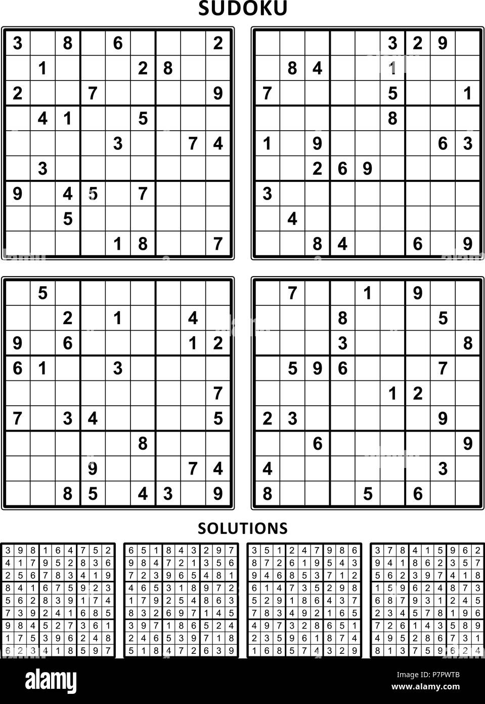 Four Sudoku Puzzles Of Comfortable easy Yet Not Very Easy Level 