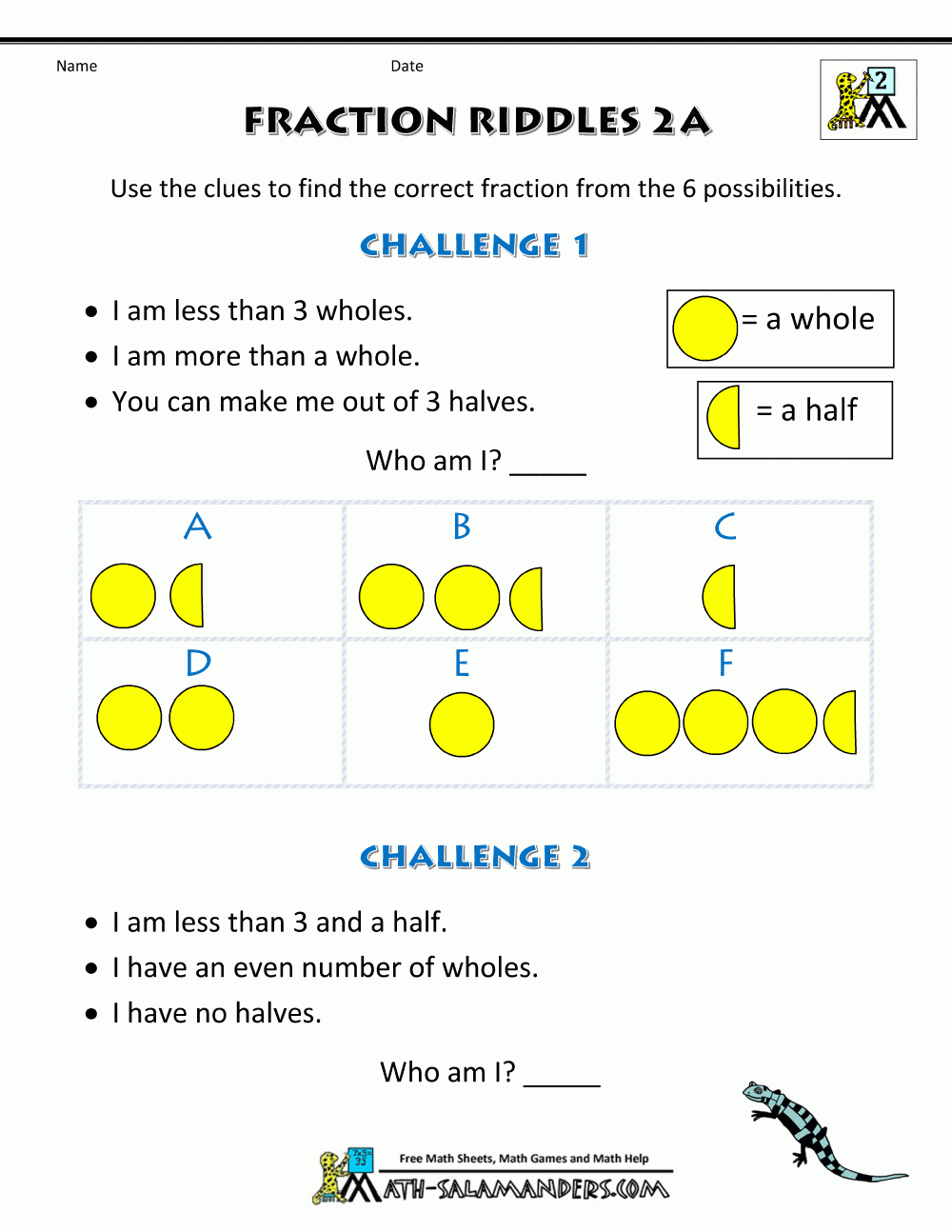 Fractions For Kids Fraction Riddles