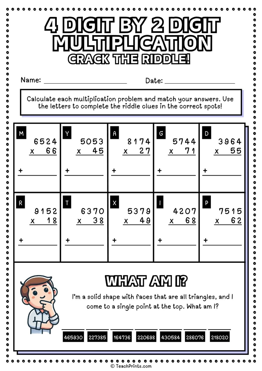 Free 4 Digit By 2 Digit Multiplication Worksheets Teach Prints