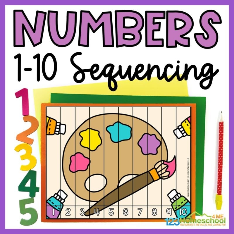 FREE Back To School Sequencing Numbers 1 10 Printable Puzzles
