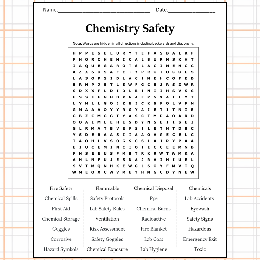 Fun Chemistry Worksheets Puzzles