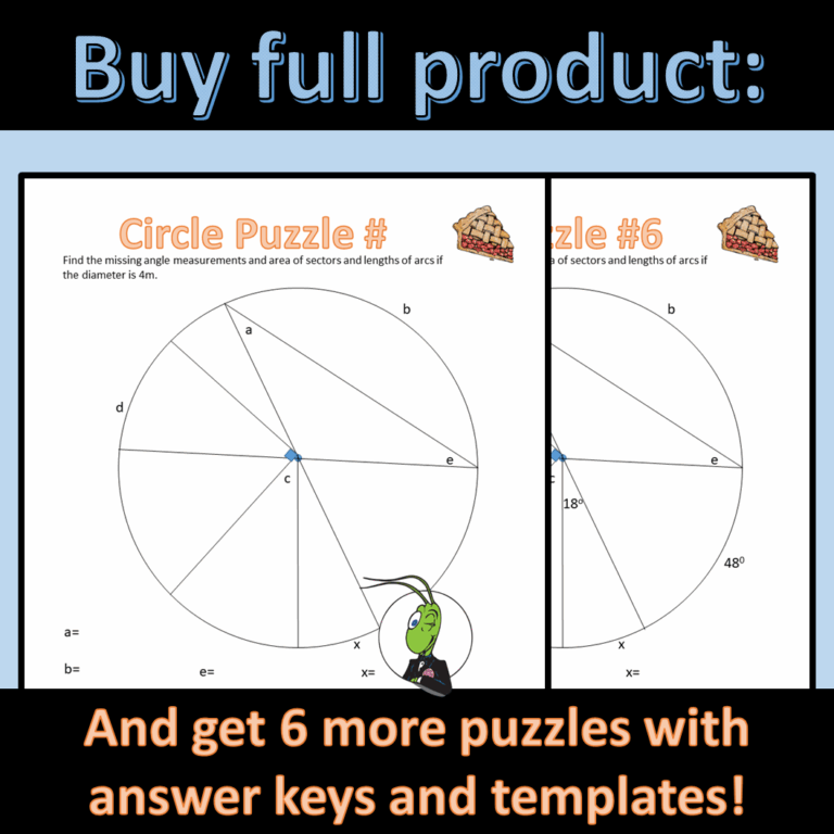 Free Circle Angles Properties Puzzle Geometry Central And Inscribed Angles Classful