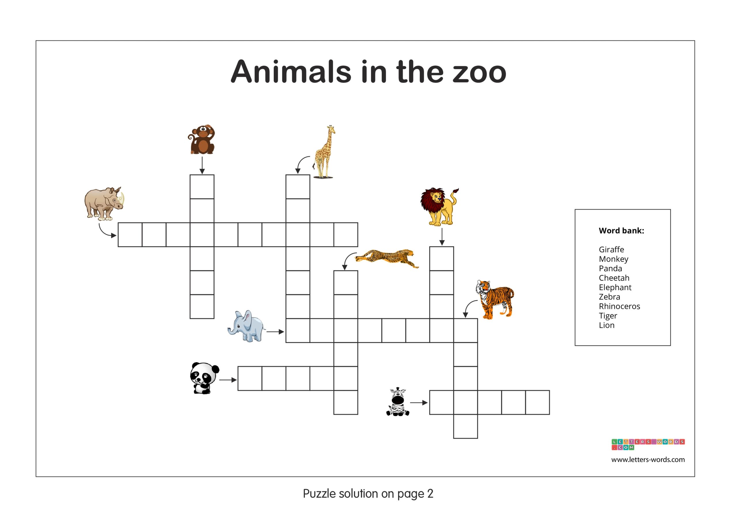 Free First Grade Crossword Puzzle Worksheets