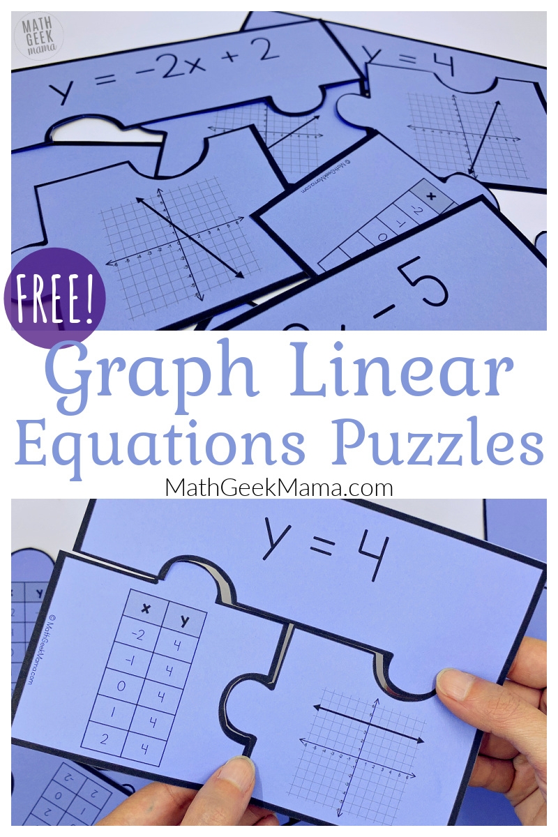 FREE Graph Linear Equations Puzzles Match Equation Table U0026 Graph