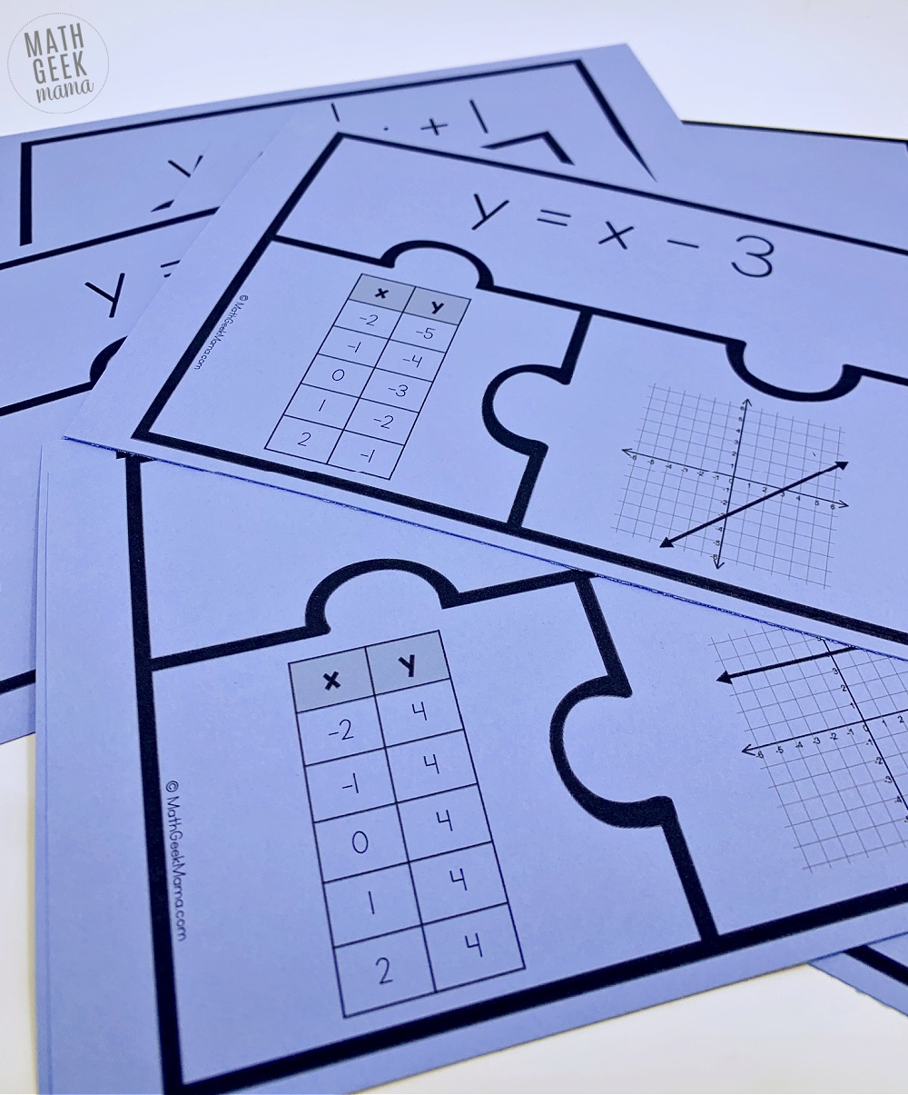 FREE Graph Linear Equations Puzzles Match Equation Table U0026 Graph