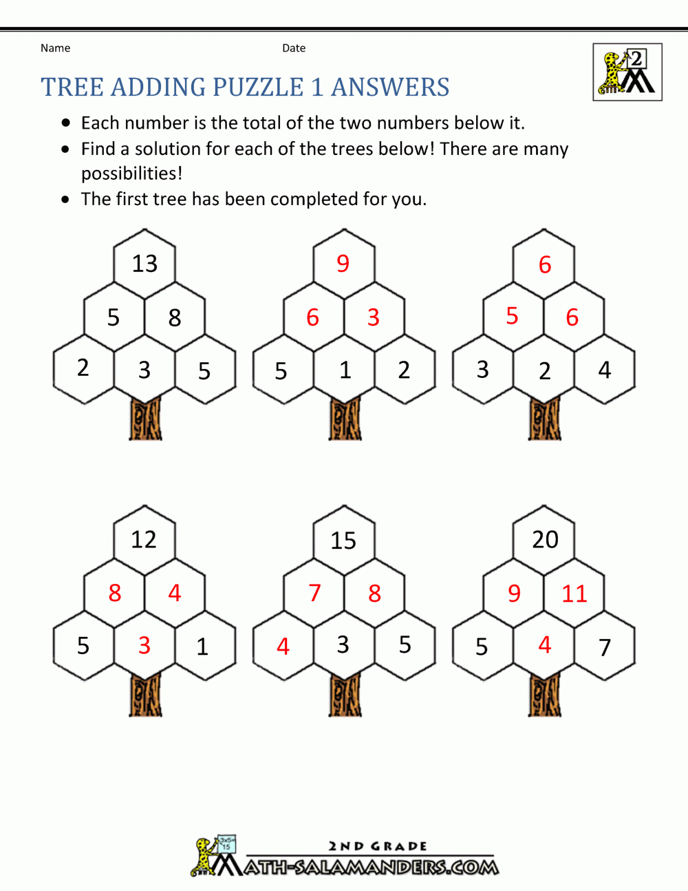 Free Math Puzzles Addition And Subtraction